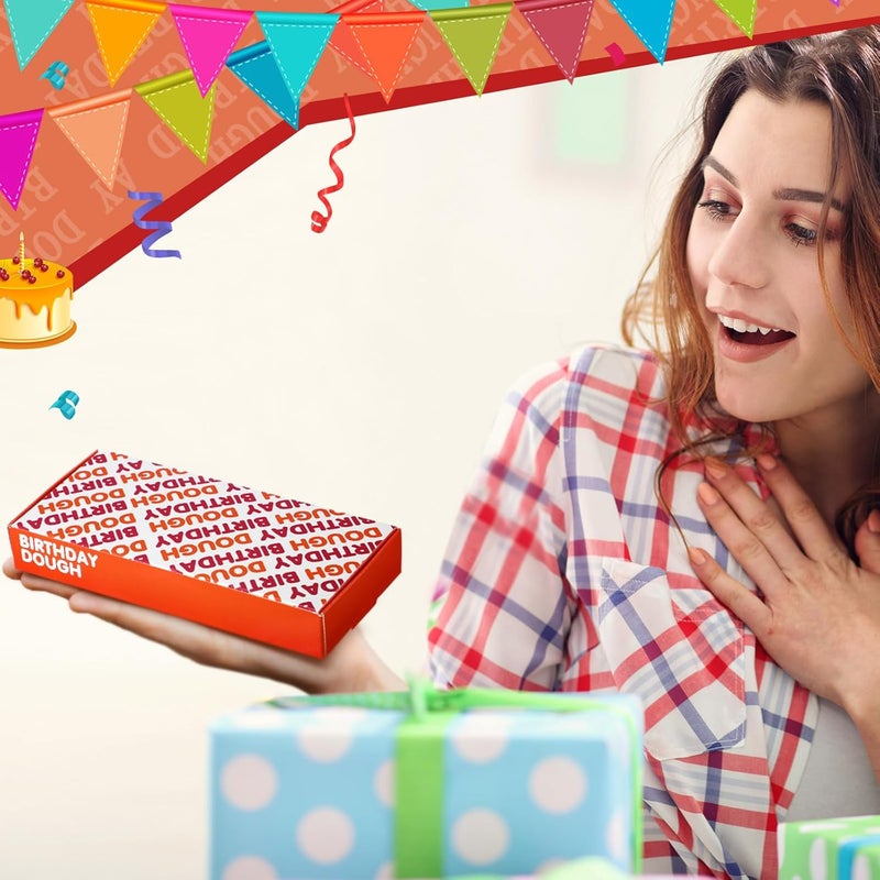 Gilprop 3 Pcs Happy Birthday Surprise Money Holder for Cash Gift Donut Money Gift Box Unique Funny Donut Box Part of a Pizza Is the Dough Cash Gifts for Women Men(Red) - Image 5